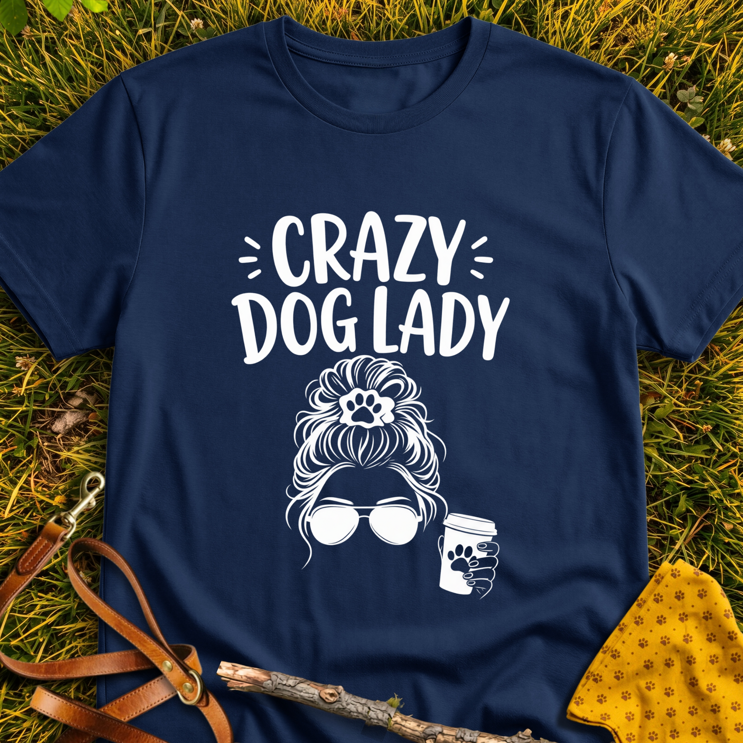 Crazy Dog Lady T-shirt T-shirt in Navy - Furever Mode rescue dog tee