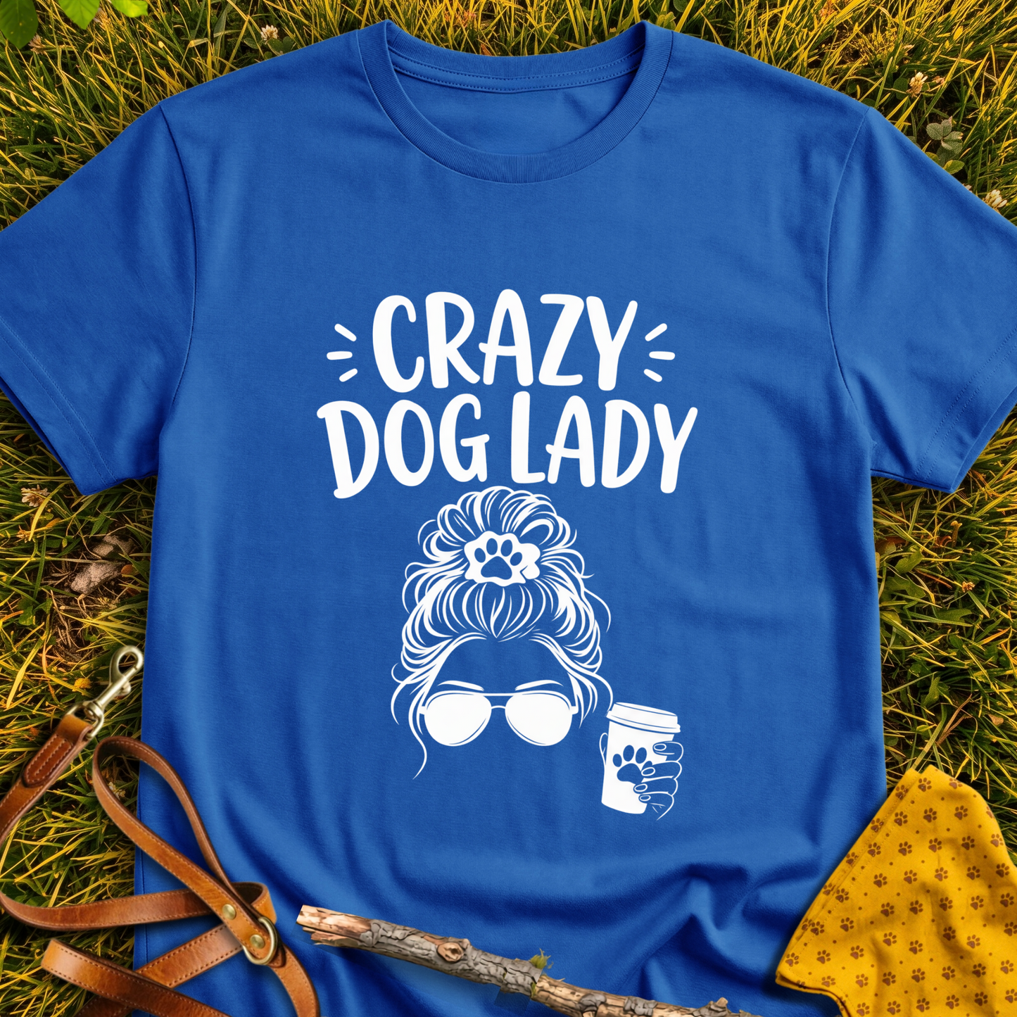 Crazy Dog Lady T-shirt T-shirt in Royal - Furever Mode rescue dog tee