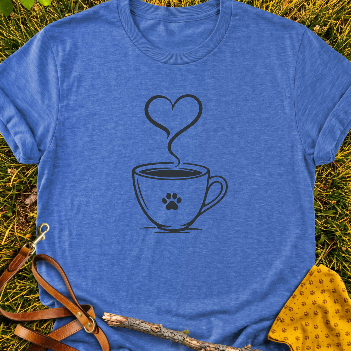 Cup of Love T-shirt T-shirt in Heather Royal - Furever Mode rescue dog tee