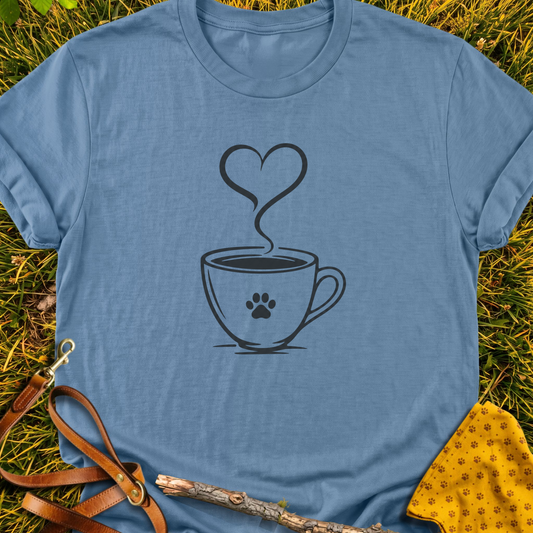 Cup of Love T-shirt T-shirt in Indigo Blue - Furever Mode rescue dog tee