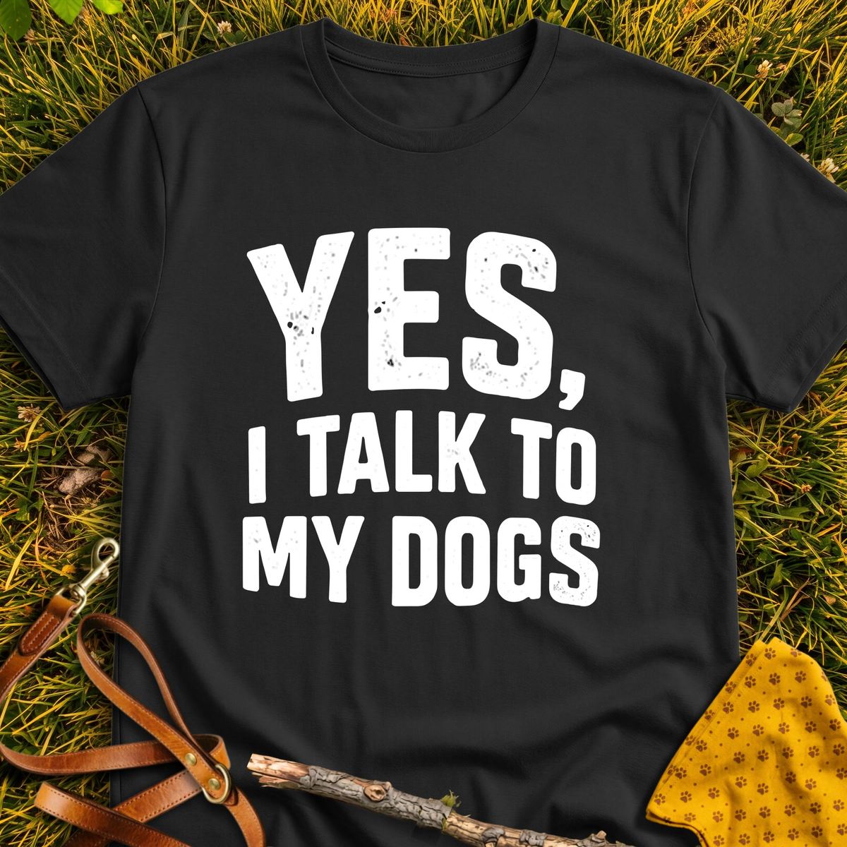 Dog Chats T-shirt T-shirt in Black - Furever Mode rescue dog tee