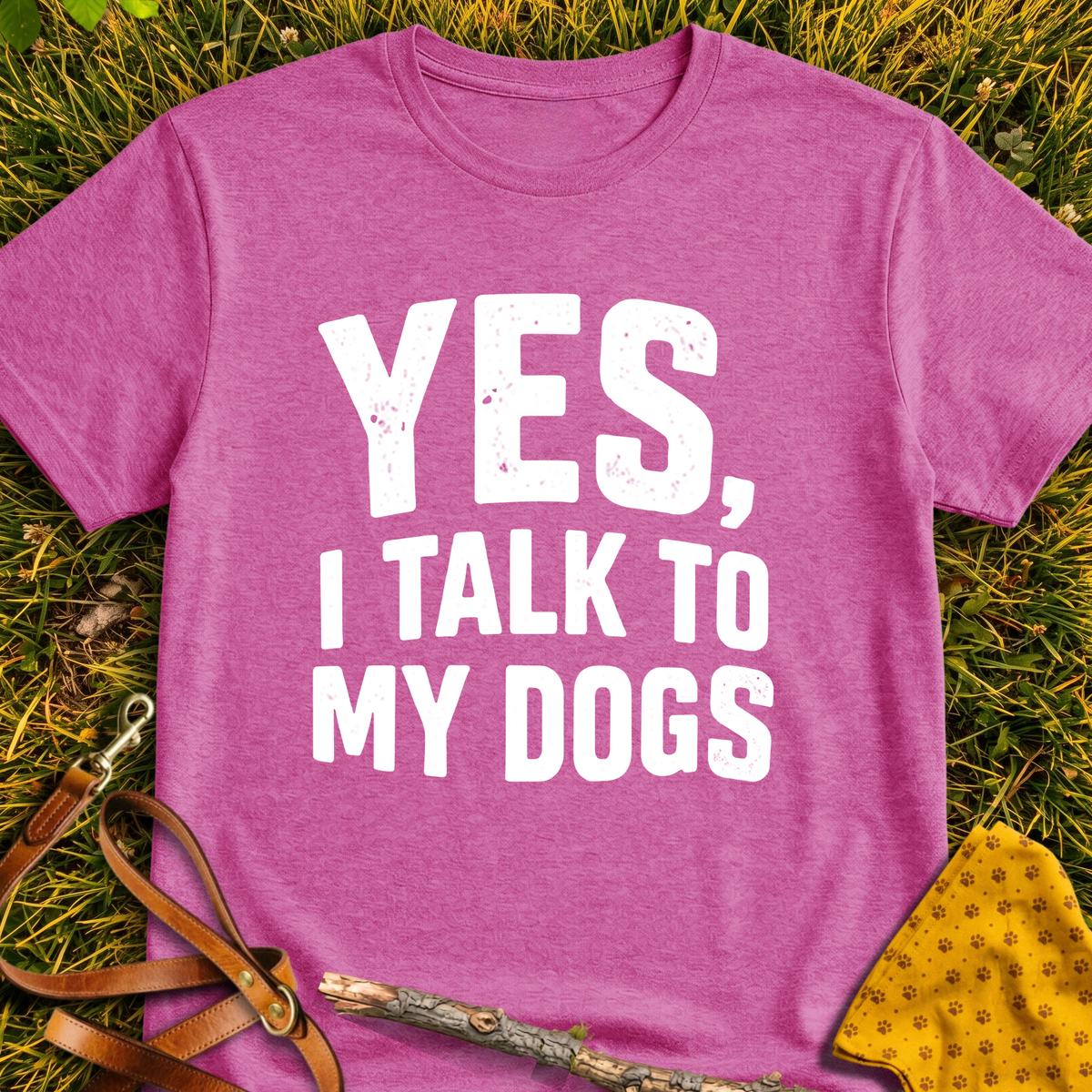 Dog Chats T-shirt T-shirt in Heather Berry - Furever Mode rescue dog tee