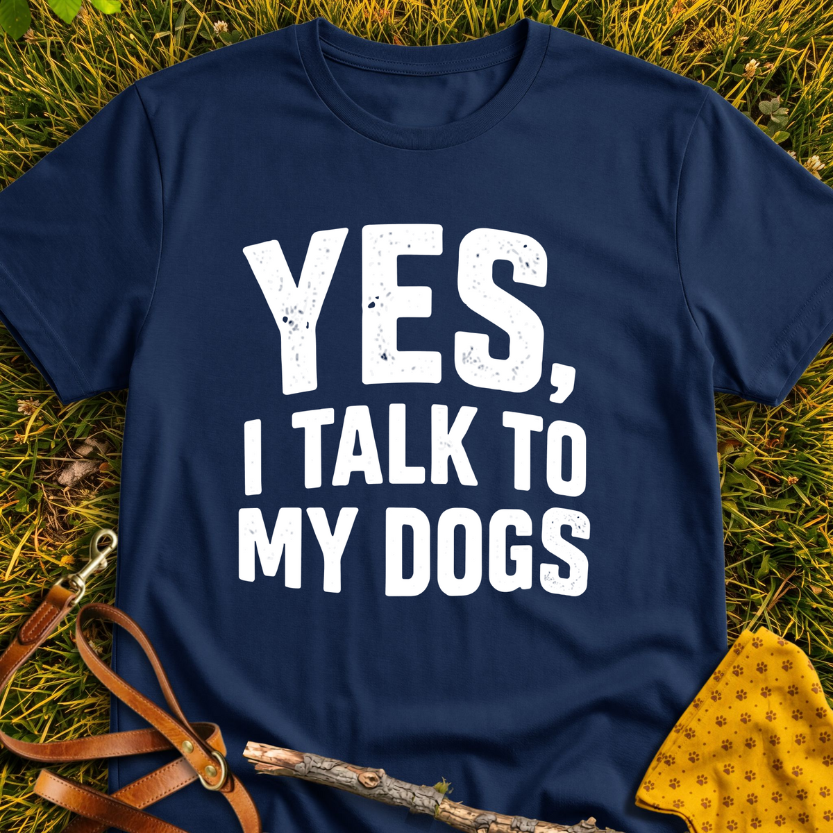 Dog Chats T-shirt T-shirt in Navy - Furever Mode rescue dog tee