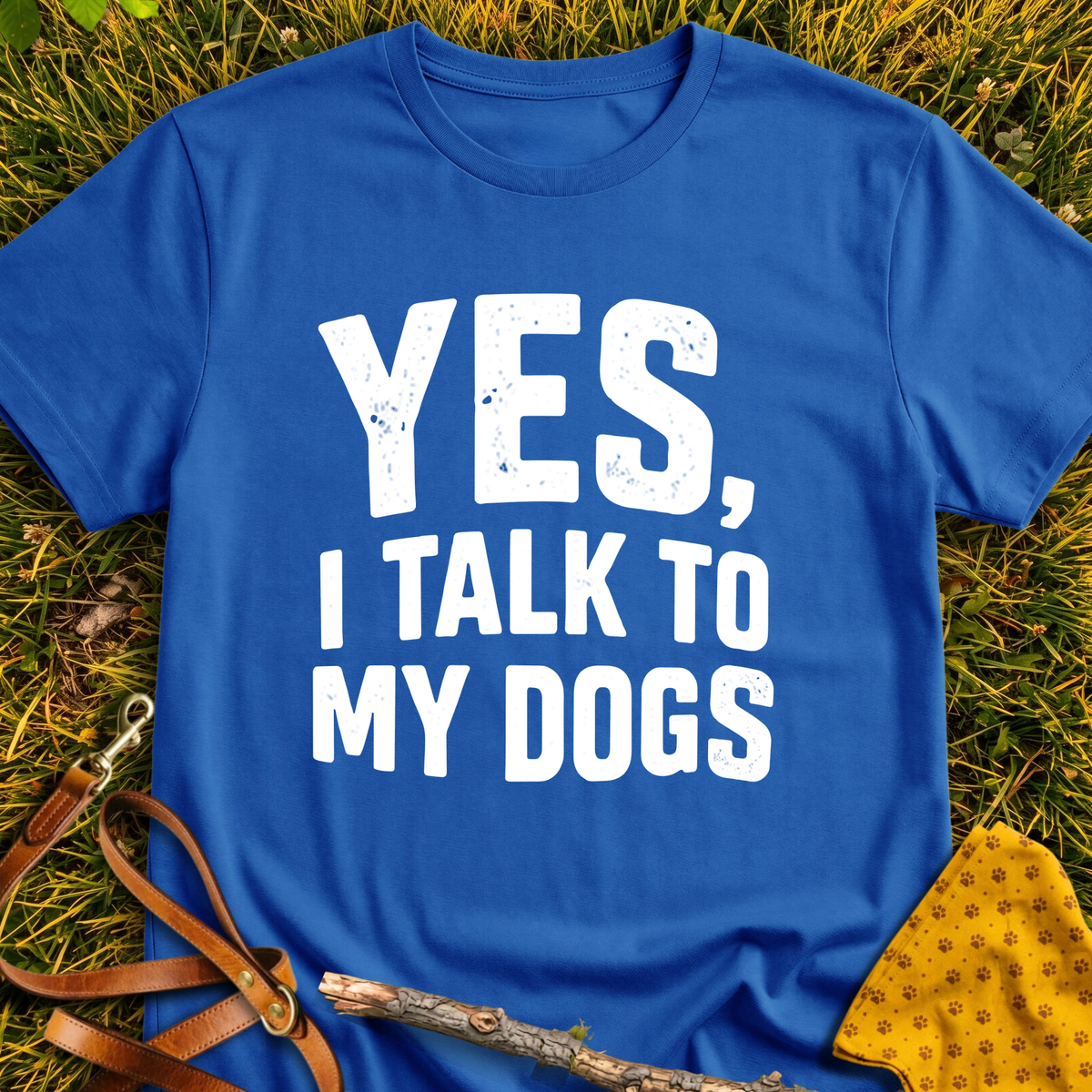 Dog Chats T-shirt T-shirt in Royal - Furever Mode rescue dog tee