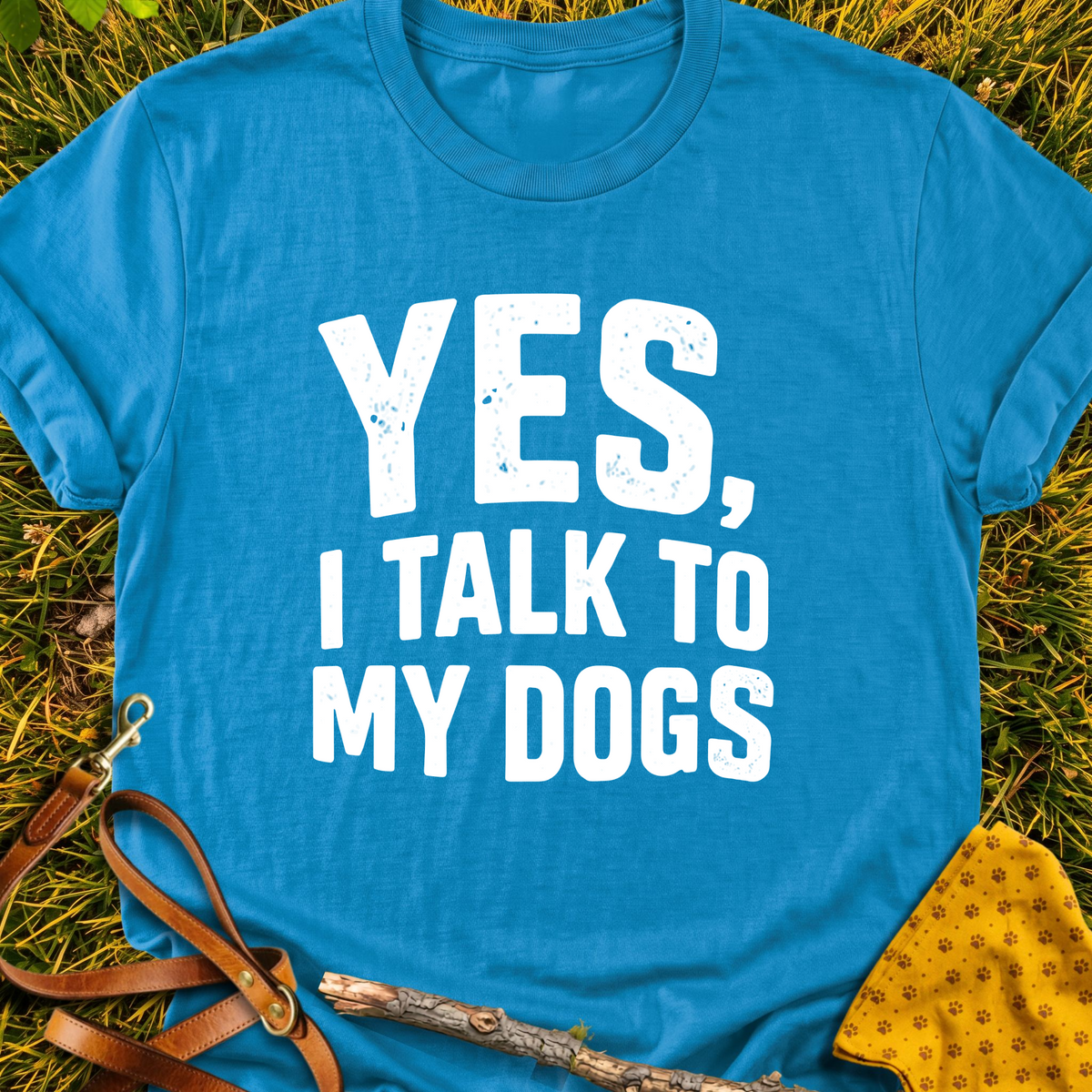 Dog Chats T-shirt T-shirt in Sapphire - Furever Mode rescue dog tee