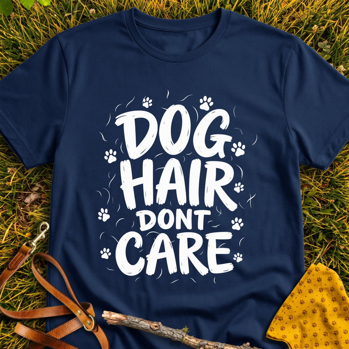Dog Hair Don't Care T-shirt T-shirt in Navy - Furever Mode rescue dog tee