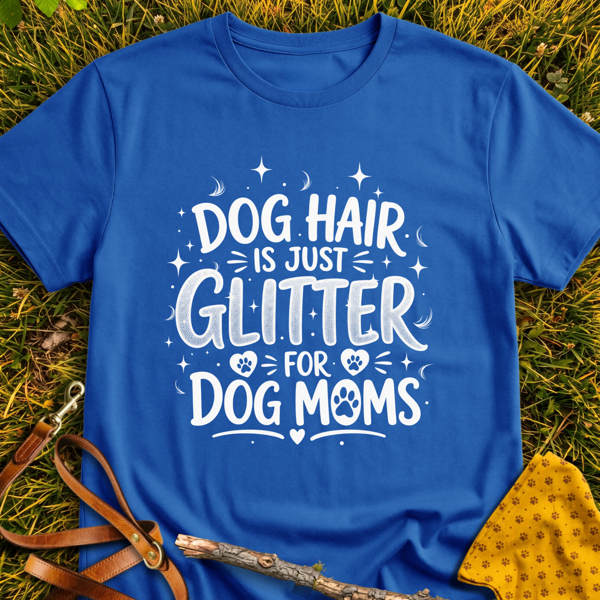Dog Hair Glitter T-shirt T-shirt in Royal - Furever Mode rescue dog tee