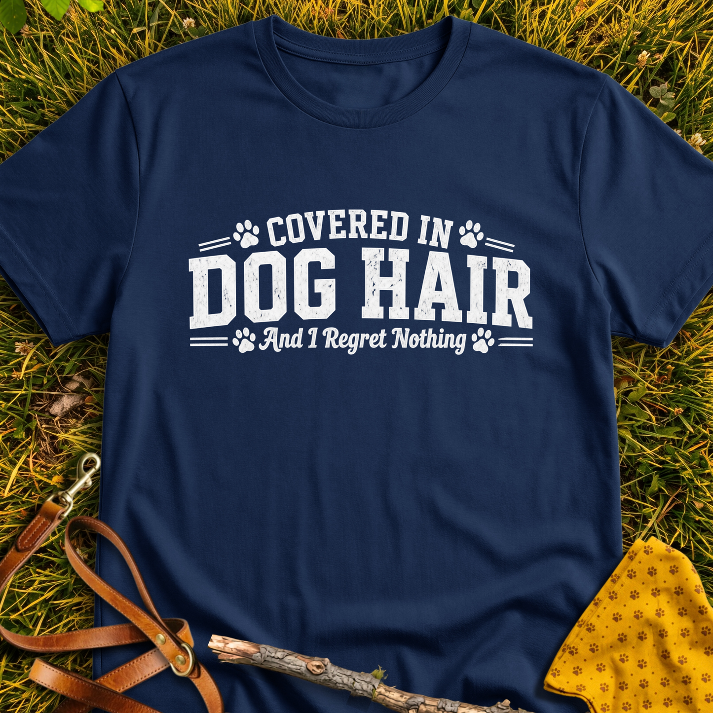 Dog Hair No Regrets T-shirt T-shirt in Navy - Furever Mode rescue dog tee