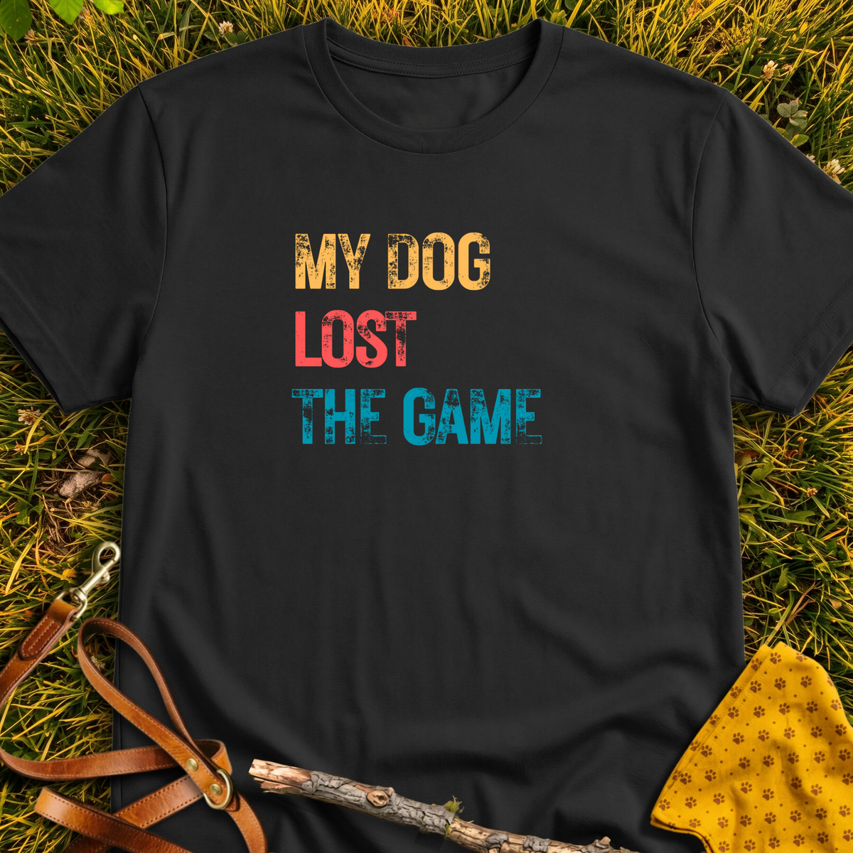 Dog Lost the Game T-shirt T-shirt in Black - Furever Mode rescue dog tee