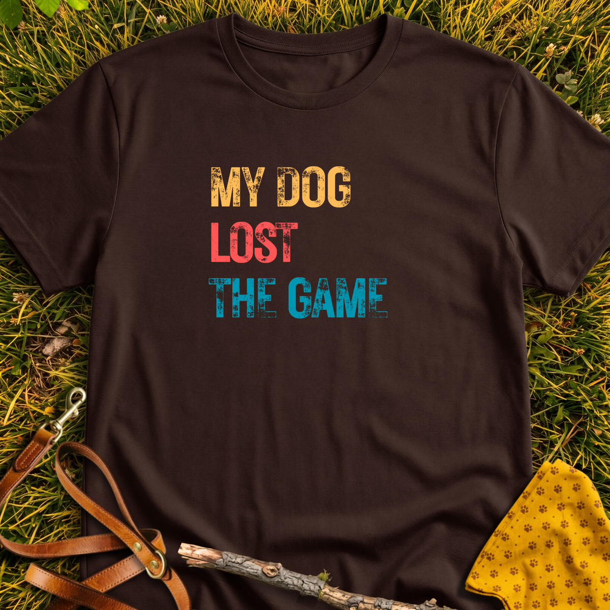 Dog Lost the Game T-shirt T-shirt in Dark Chocolate - Furever Mode rescue dog tee