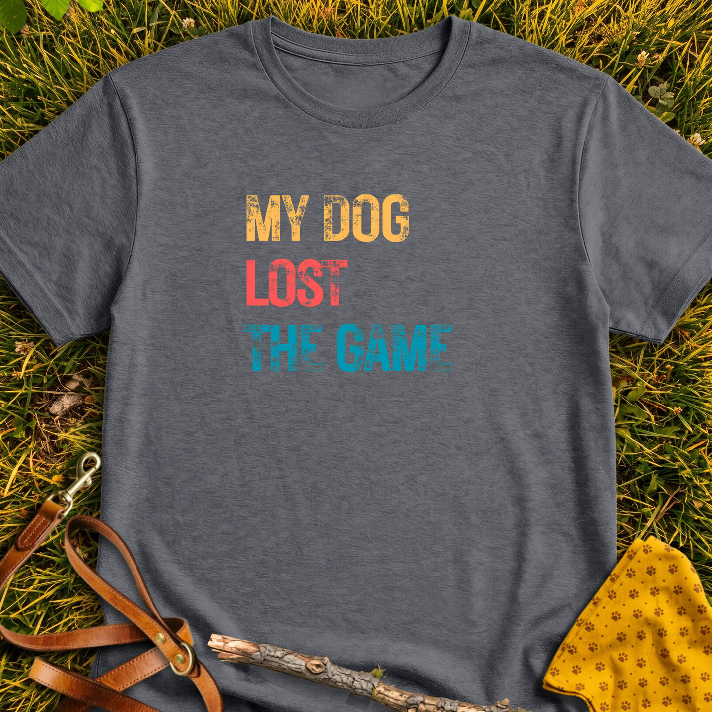 Dog Lost the Game T-shirt T-shirt in Dark Heather - Furever Mode rescue dog tee