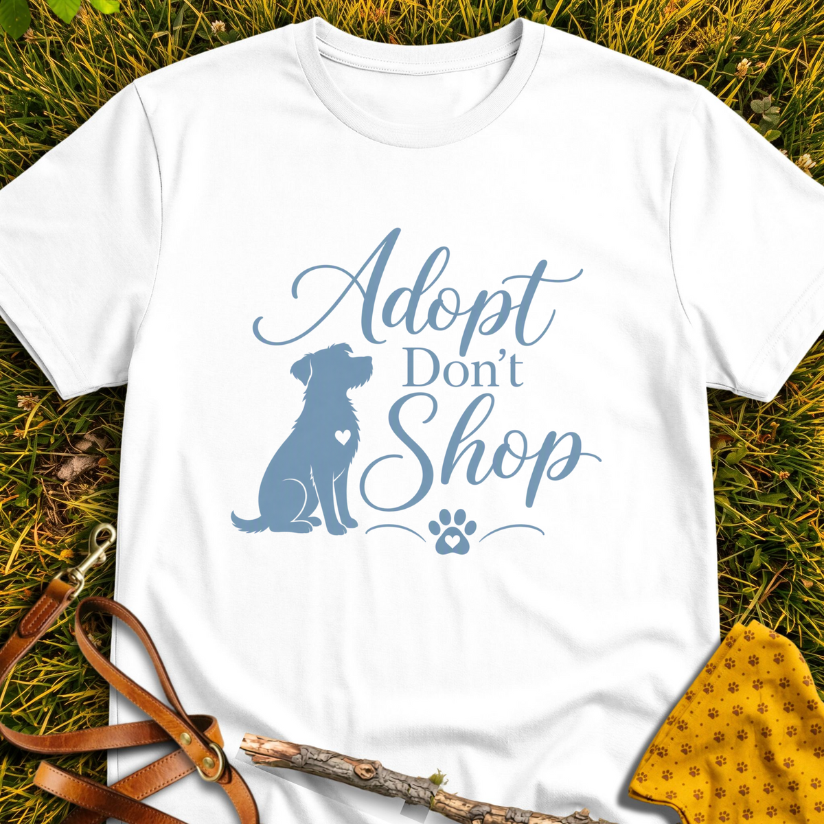 Don't Shop T-shirt T-shirt in White - Furever Mode rescue dog tee