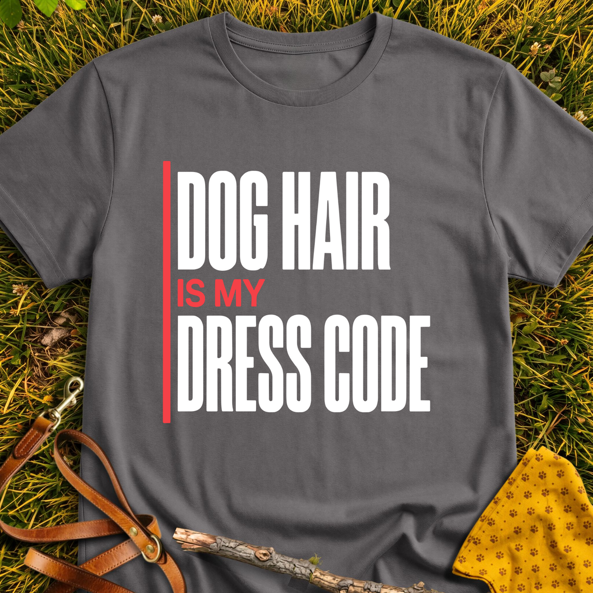 Dress Code T-shirt T-shirt in Charcoal - Furever Mode rescue dog tee