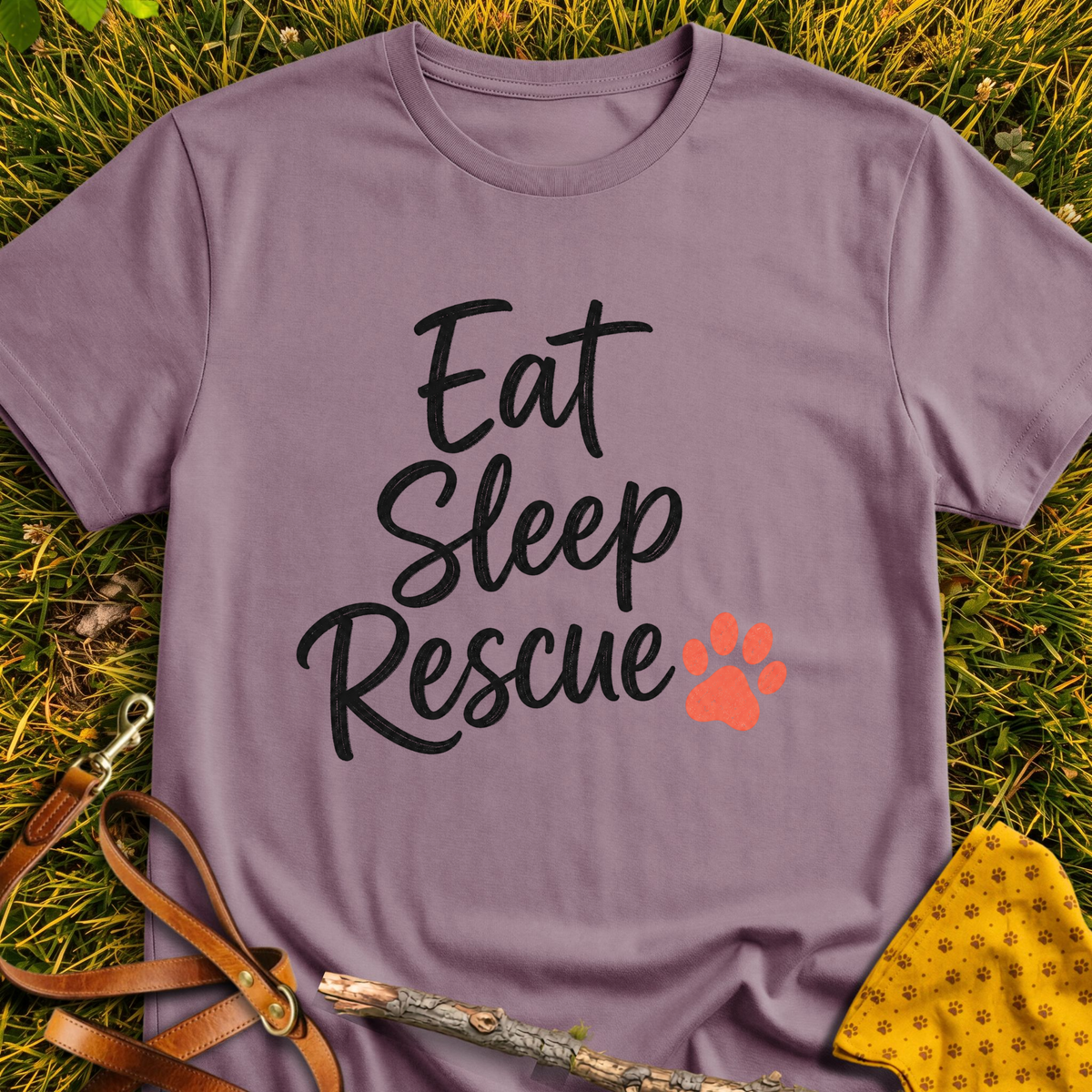 Eat Sleep T-shirt T-shirt in Paragon - Furever Mode rescue dog tee