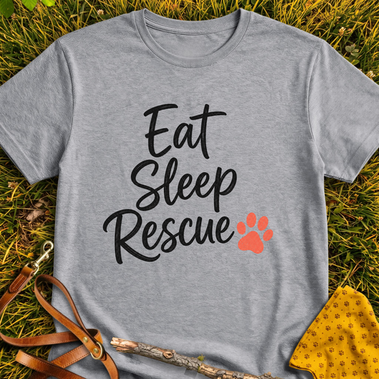 Eat Sleep T-shirt T-shirt in Sport Grey - Furever Mode rescue dog tee
