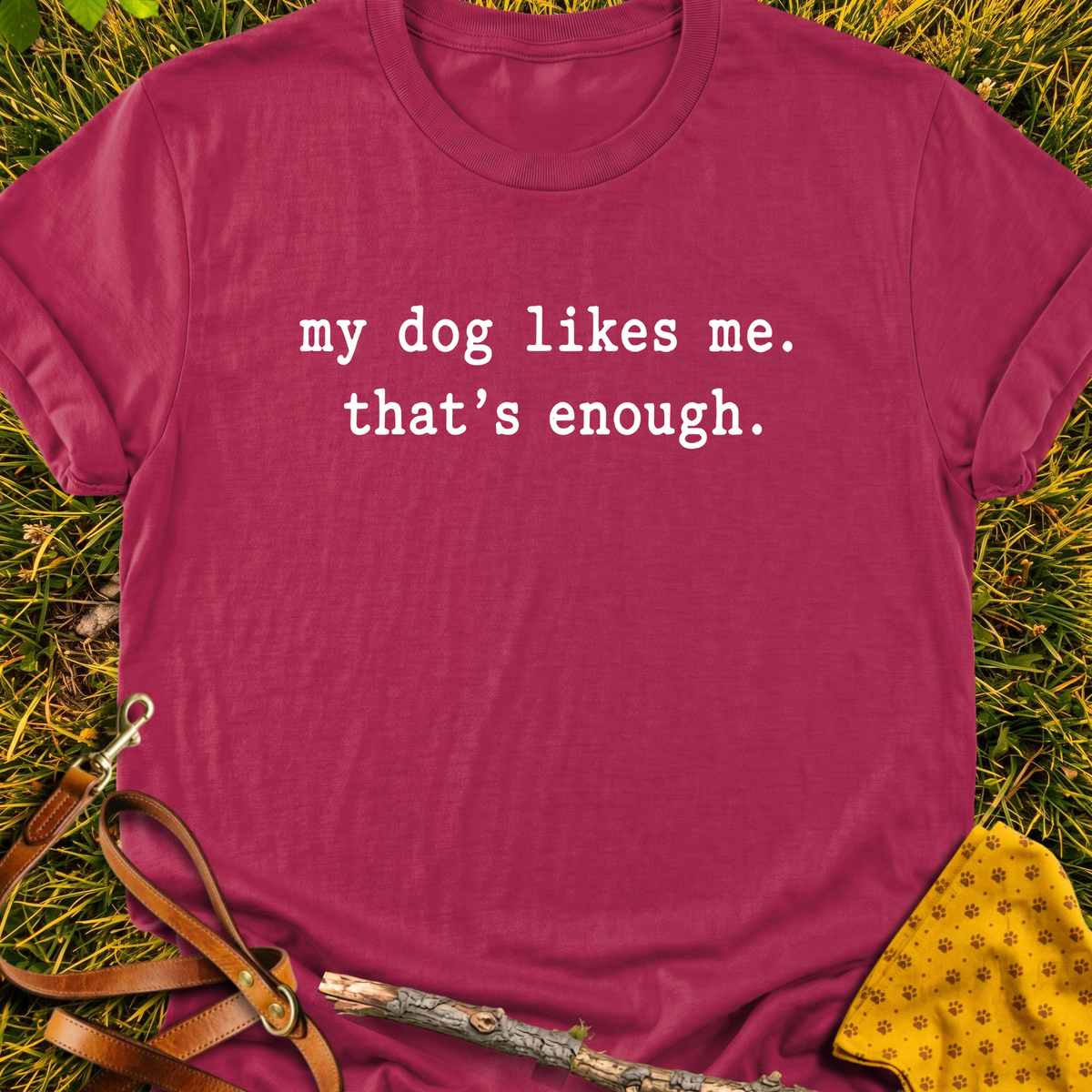 Enough T-shirt T-shirt in Cardinal Red - Furever Mode rescue dog tee