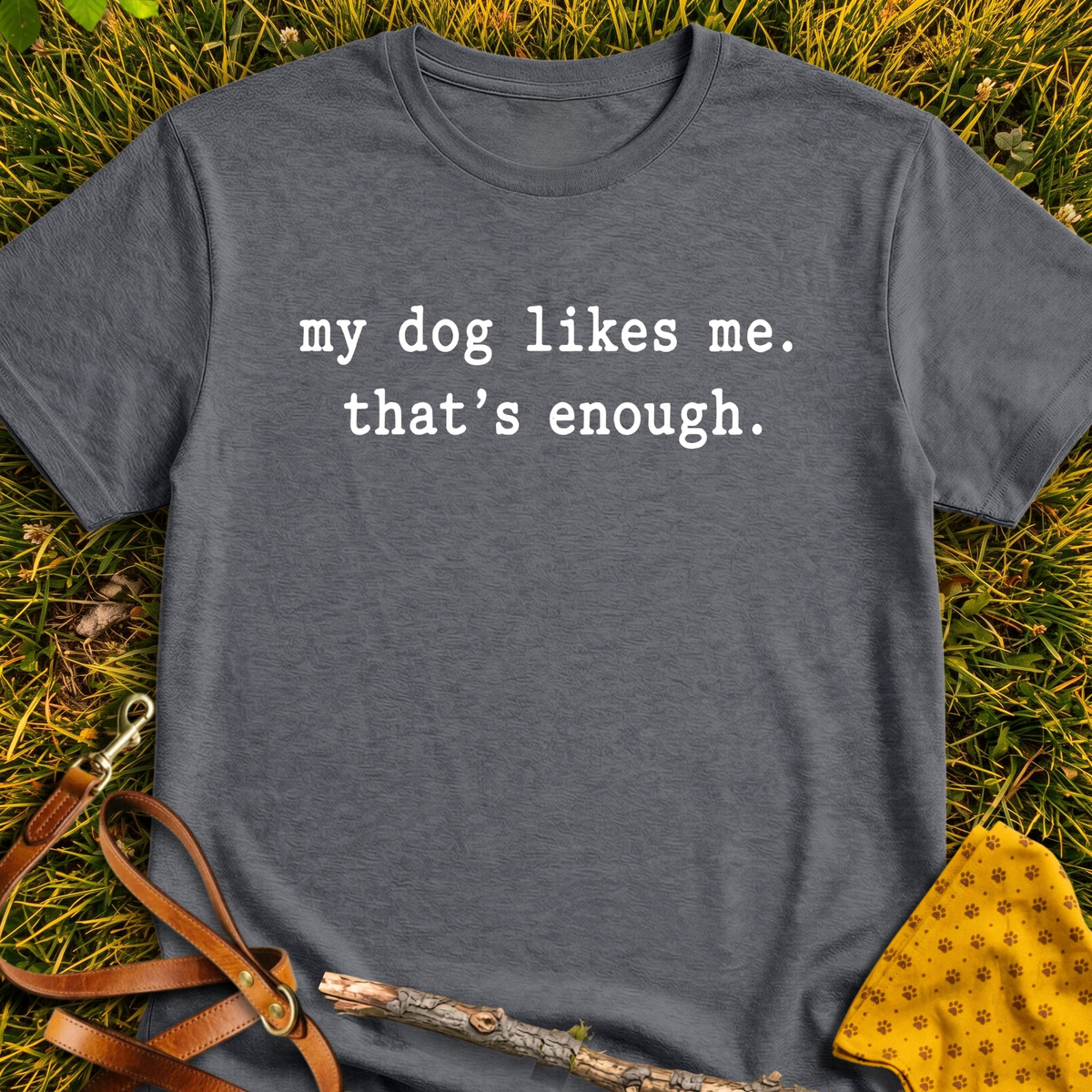 Enough T-shirt T-shirt in Dark Heather - Furever Mode rescue dog tee