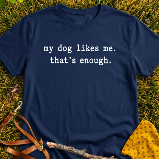 Enough T-shirt T-shirt in Navy - Furever Mode rescue dog tee