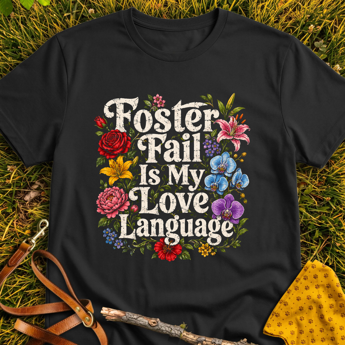 Fail Language T-shirt T-shirt in Black - Furever Mode rescue dog tee
