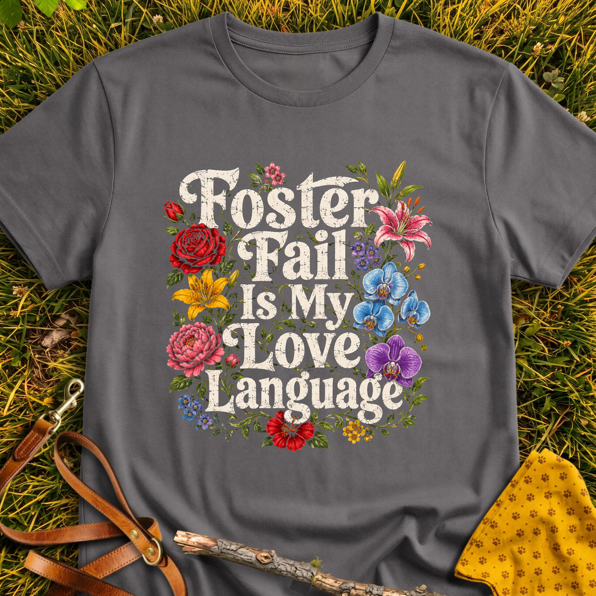 Fail Language T-shirt T-shirt in Charcoal - Furever Mode rescue dog tee