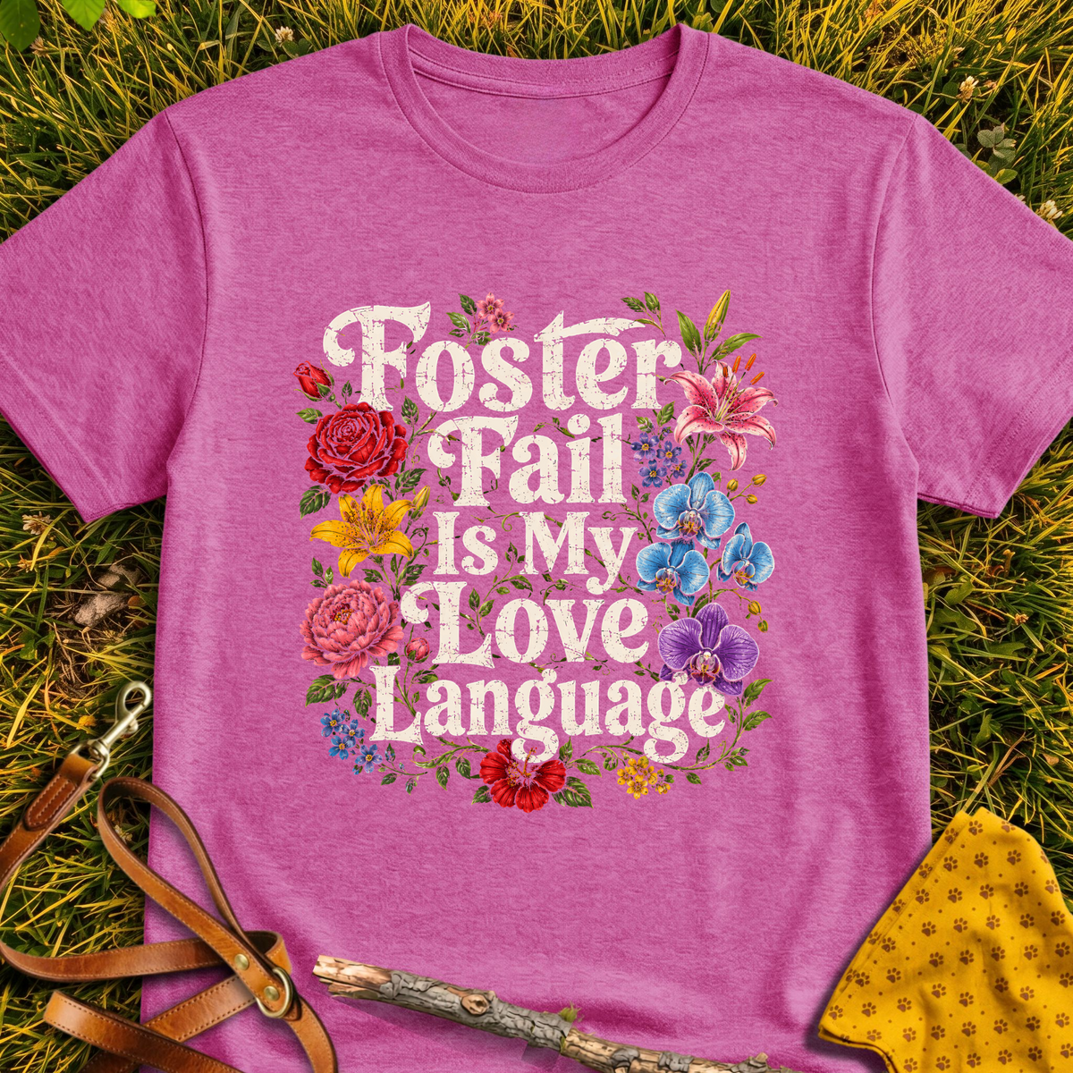 Fail Language T-shirt T-shirt in Heather Berry - Furever Mode rescue dog tee