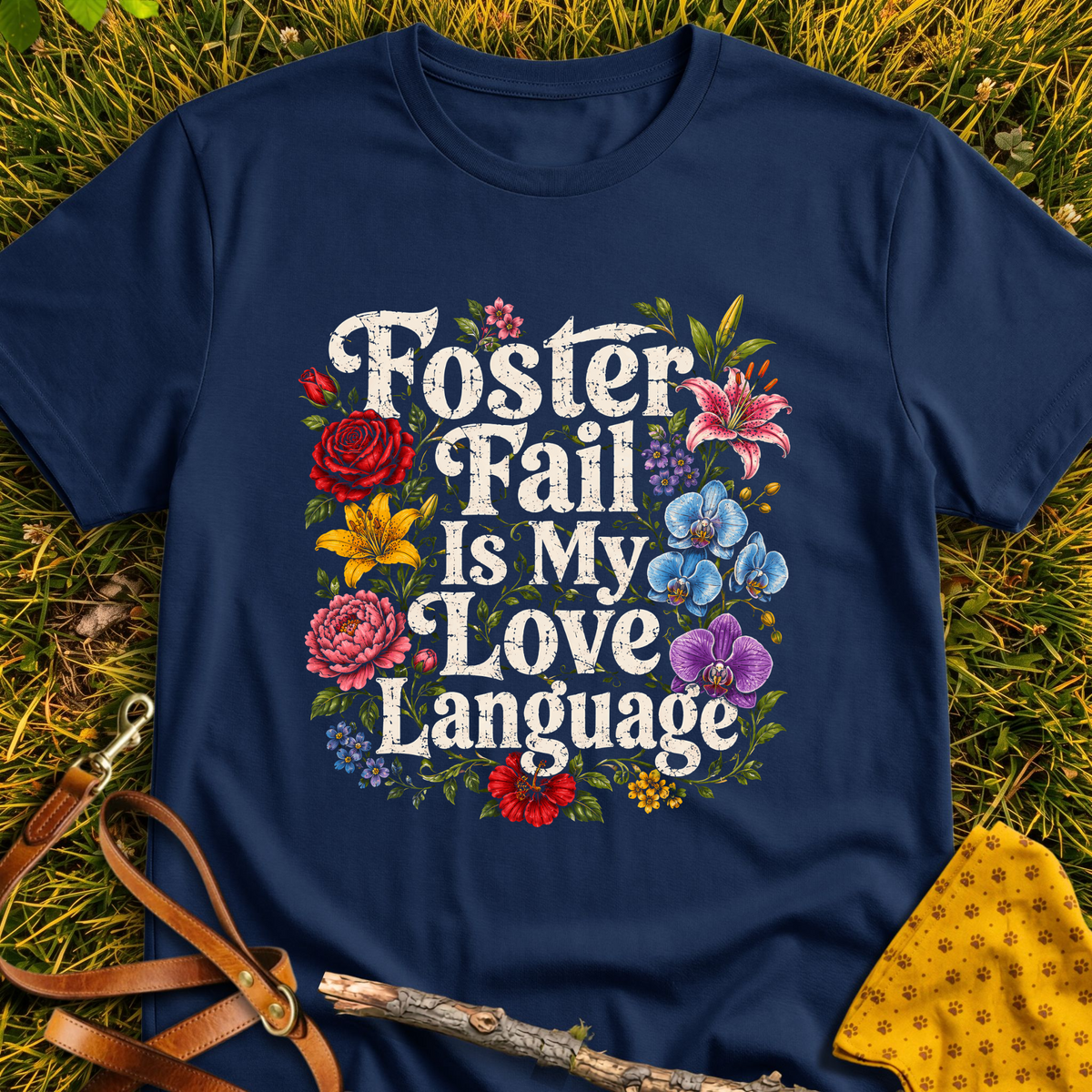 Fail Language T-shirt T-shirt in Navy - Furever Mode rescue dog tee