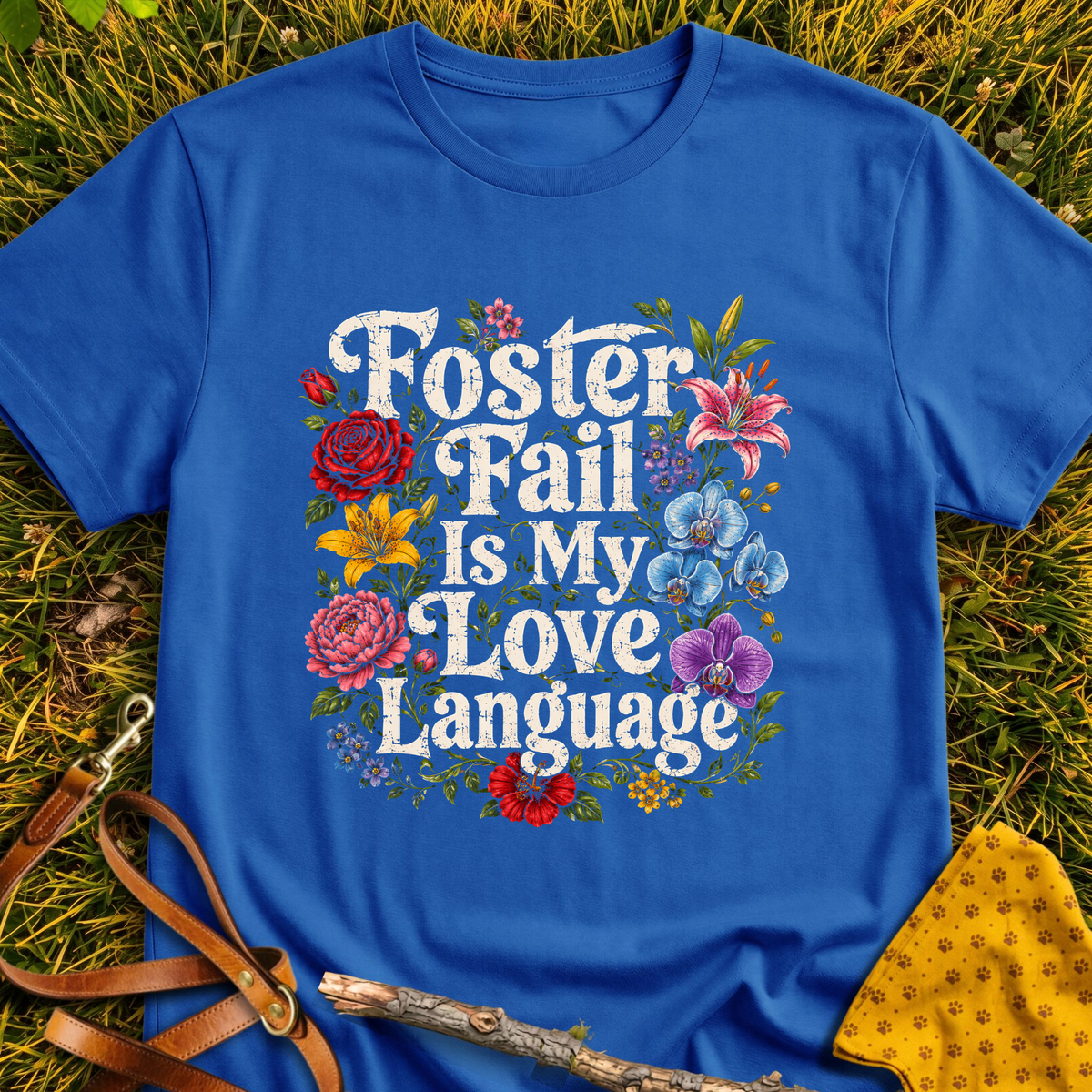 Fail Language T-shirt T-shirt in Royal - Furever Mode rescue dog tee