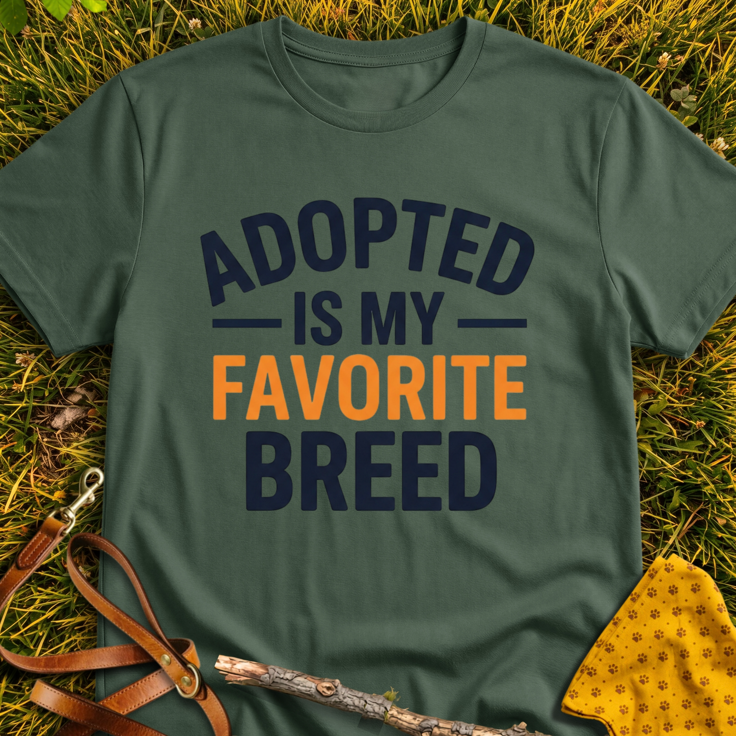 Favorite Breed T-Shirt T-shirt in Military Green - Furever Mode rescue dog tee