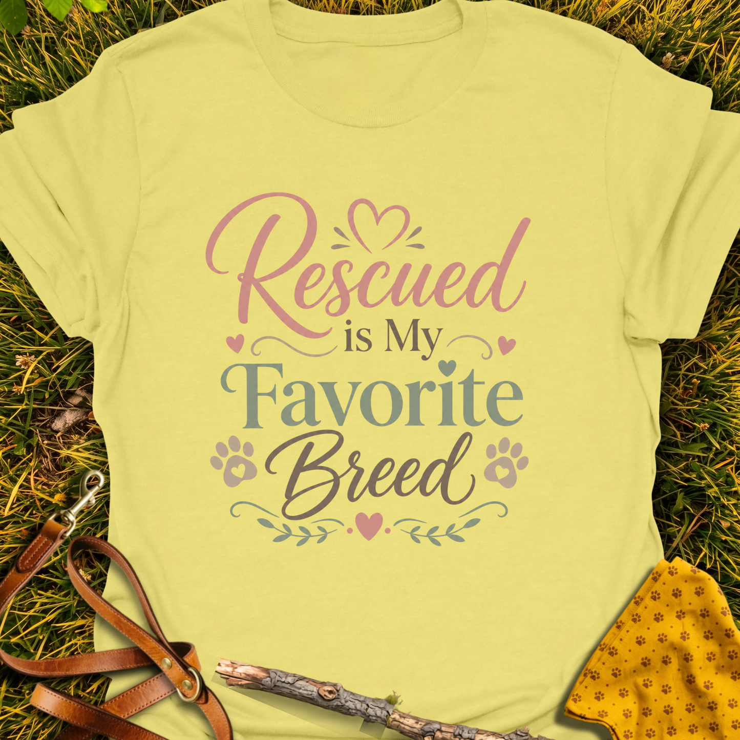 Favorite Breed T-shirt T-shirt in Cornsilk - Furever Mode rescue dog tee