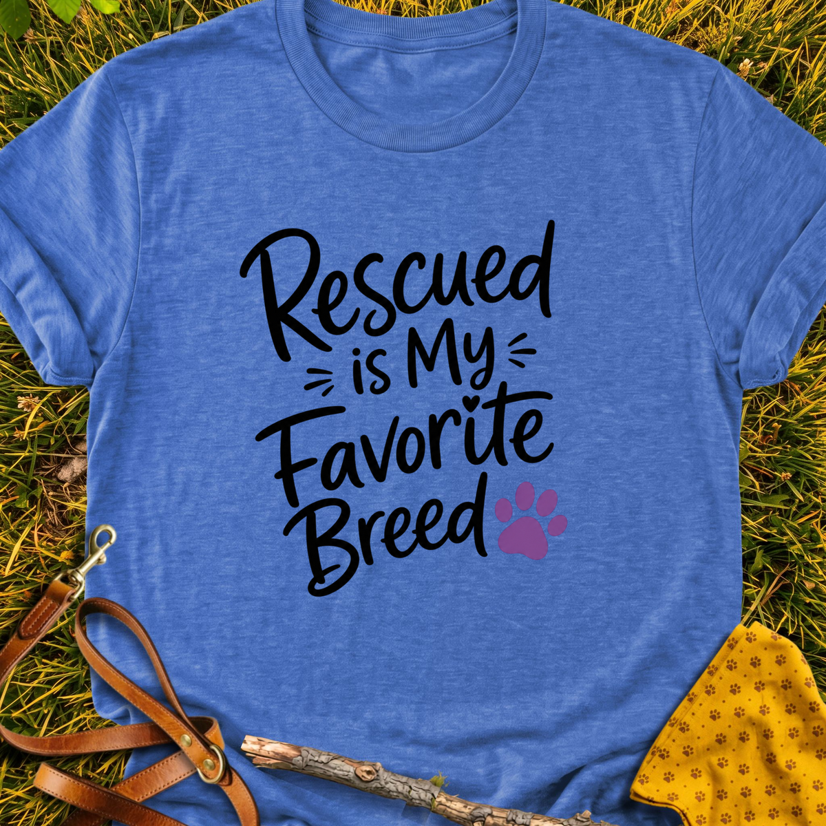 Favorite Breed T-shirt T-shirt in Heather Royal - Furever Mode rescue dog tee
