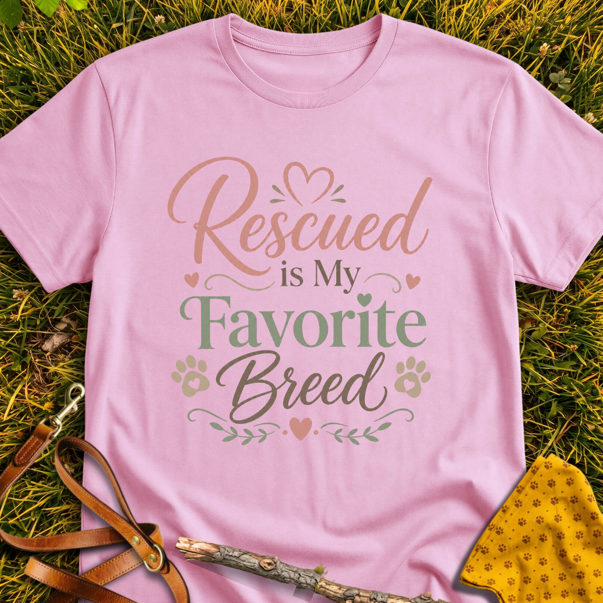 Favorite Breed T-shirt T-shirt in Light Pink - Furever Mode rescue dog tee