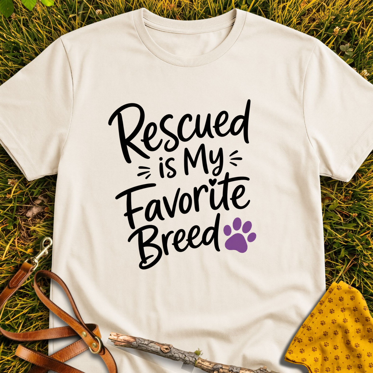 Favorite Breed T-shirt T-shirt in Natural - Furever Mode rescue dog tee