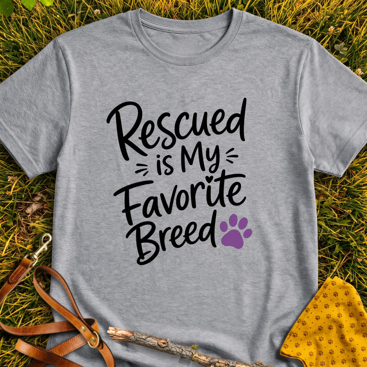 Favorite Breed T-shirt T-shirt in Sport Grey - Furever Mode rescue dog tee