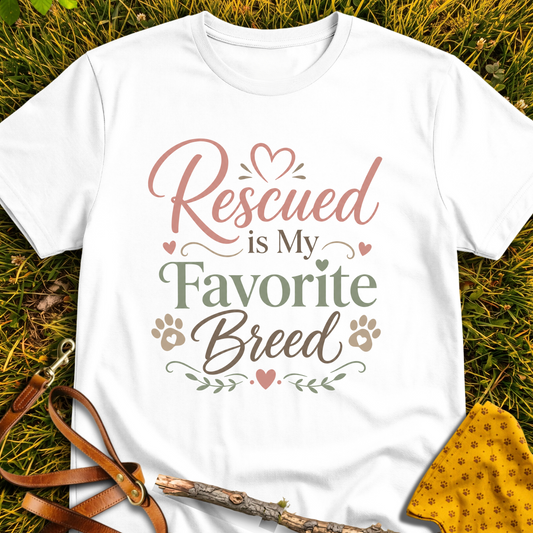 Favorite Breed T-shirt T-shirt in White - Furever Mode rescue dog tee