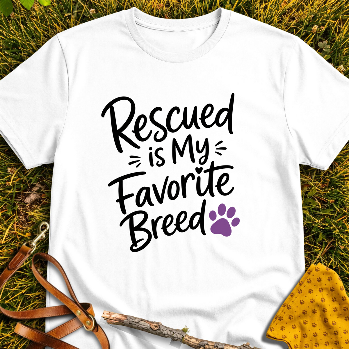 Favorite Breed T-shirt T-shirt in White - Furever Mode rescue dog tee