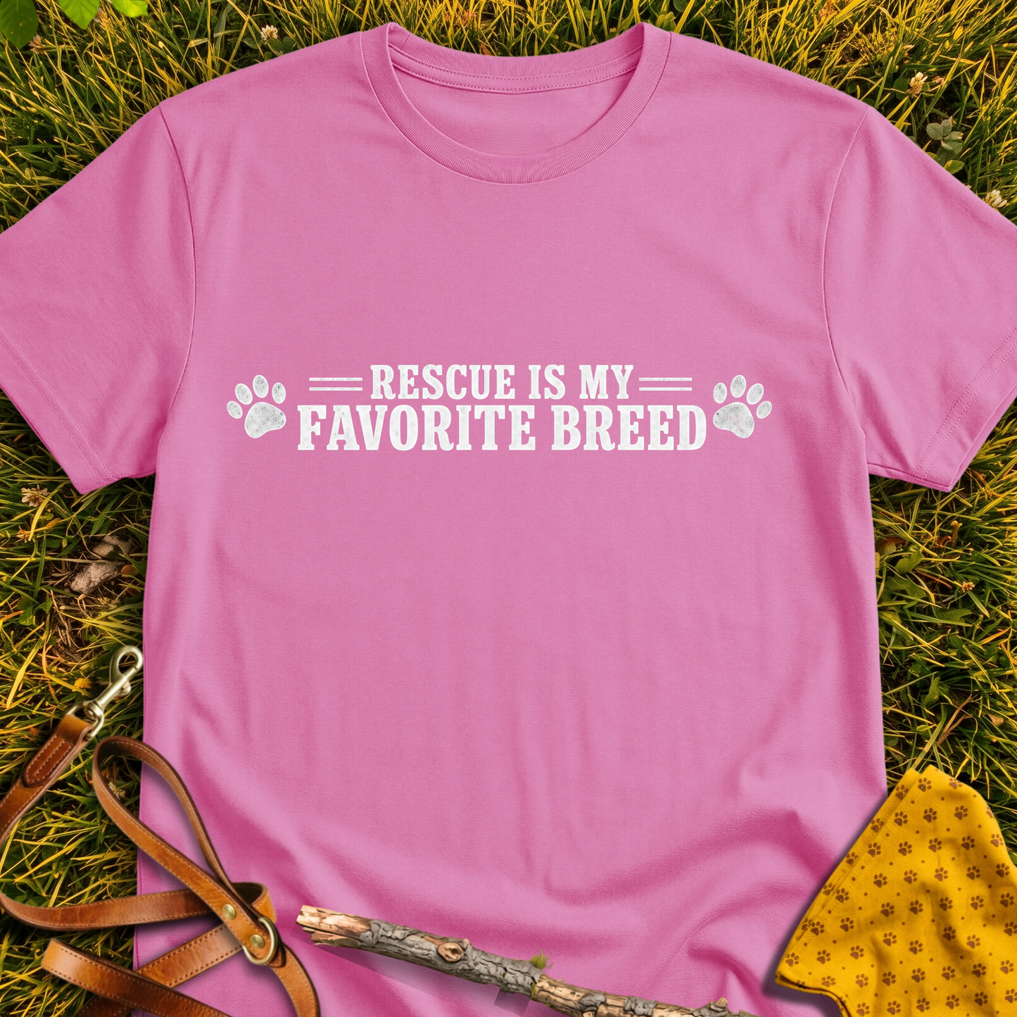 Favorite T-shirt T-shirt in Azalea - Furever Mode rescue dog tee