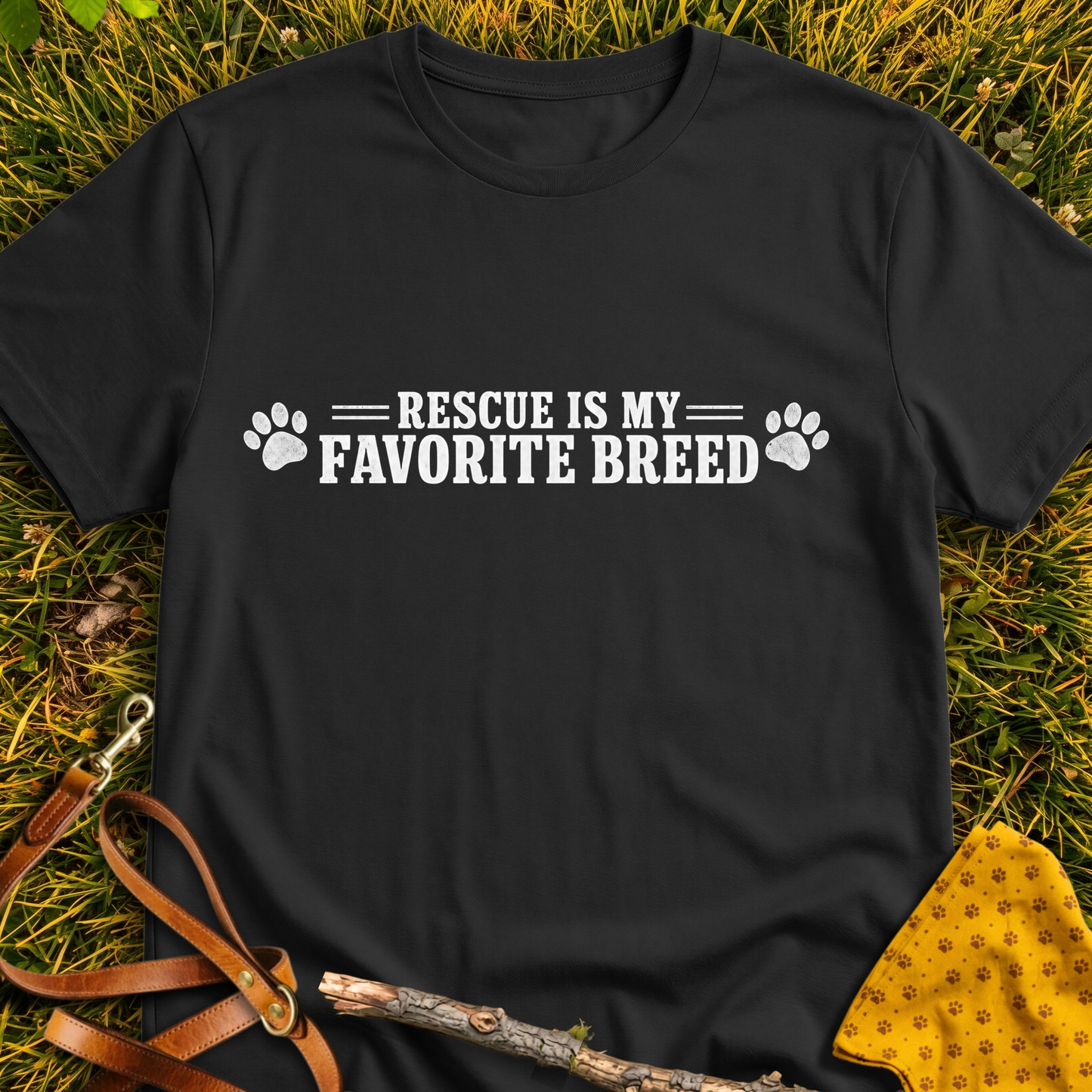 Favorite T-shirt T-shirt in Black - Furever Mode rescue dog tee