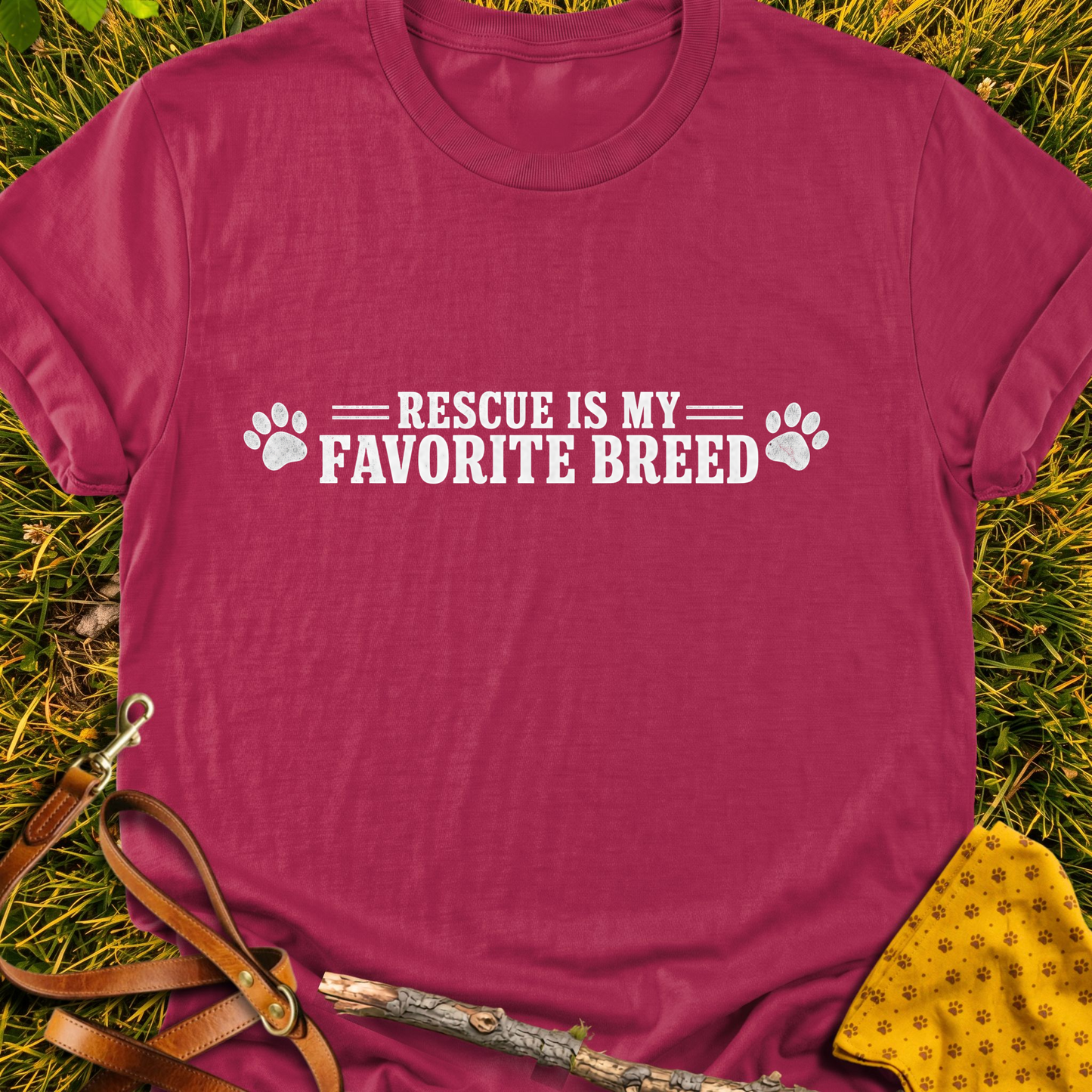 Favorite T-shirt T-shirt in Cardinal Red - Furever Mode rescue dog tee