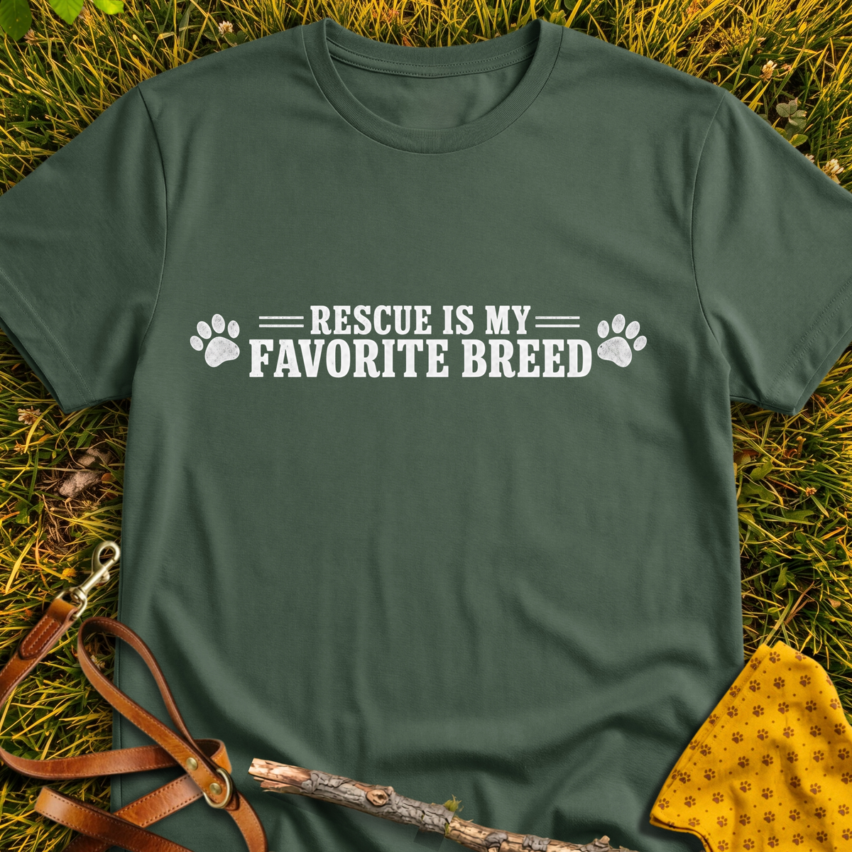 Favorite T-shirt T-shirt in Military Green - Furever Mode rescue dog tee