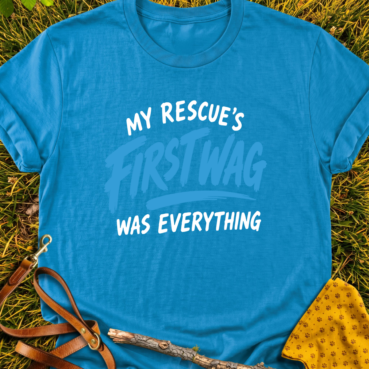 First Wag T-shirt T-shirt in Sapphire - Furever Mode rescue dog tee