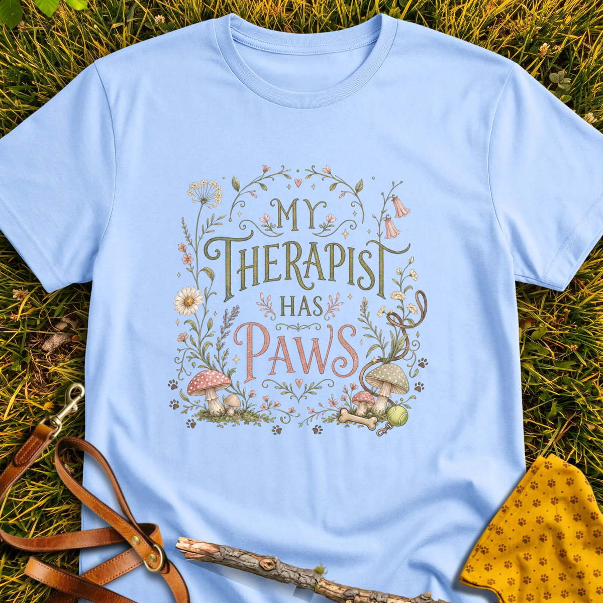 Forest Therapist T-shirt T-shirt in Light Blue - Furever Mode rescue dog tee
