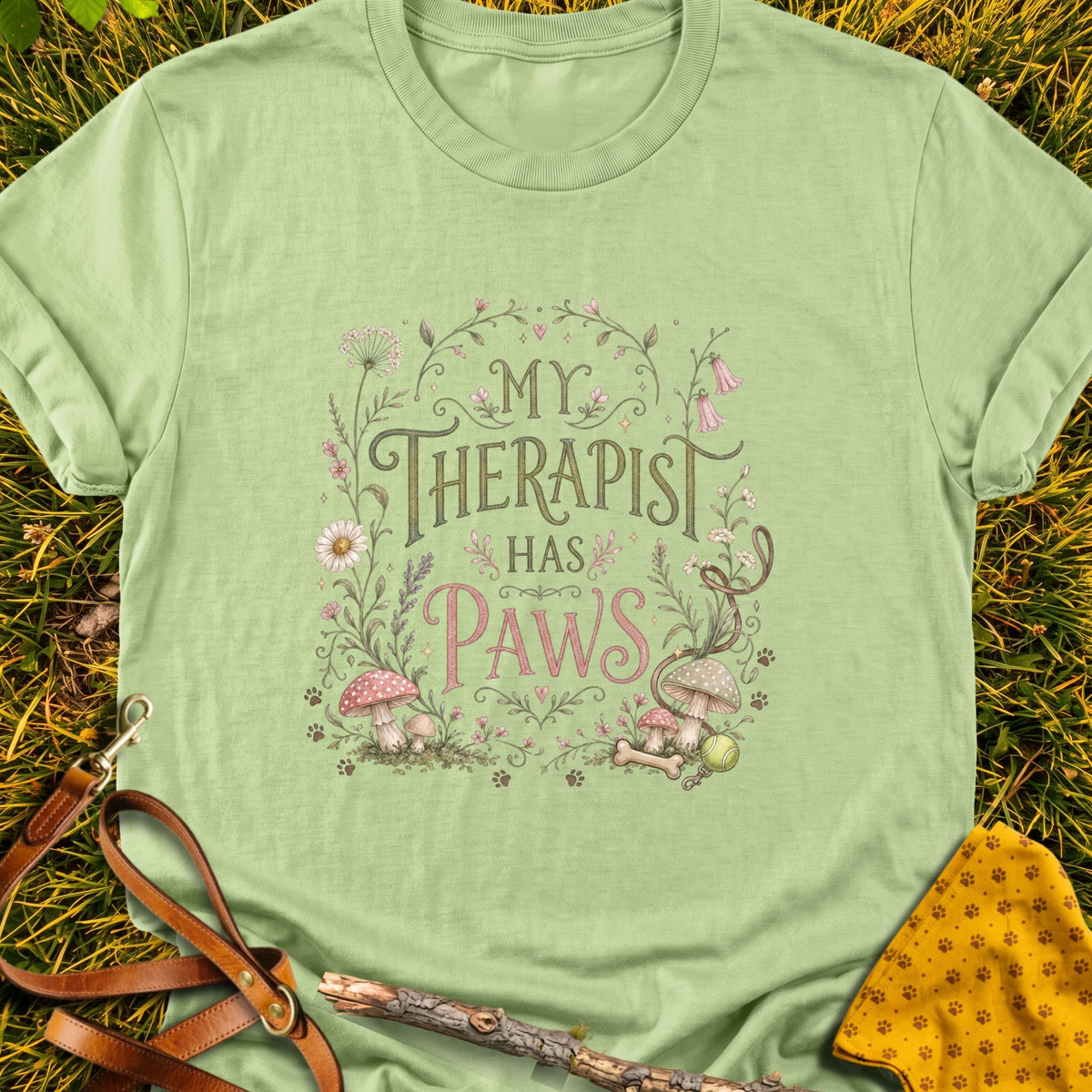 Forest Therapist T-shirt T-shirt in Pistachio - Furever Mode rescue dog tee