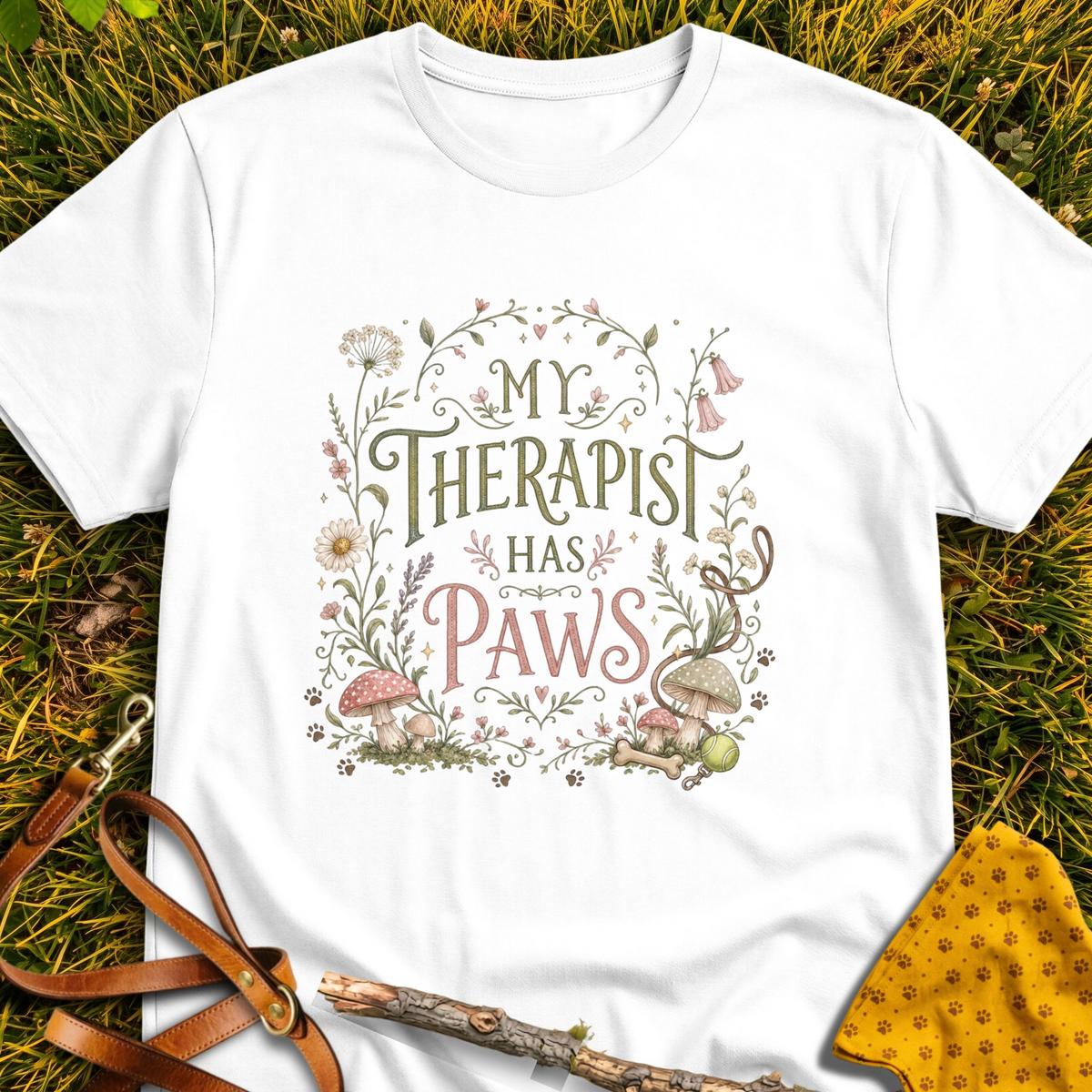 Forest Therapist T-shirt T-shirt in White - Furever Mode rescue dog tee