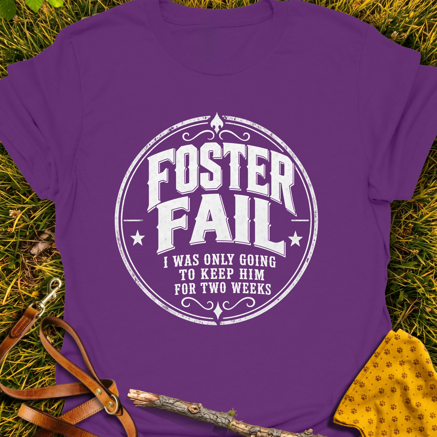 Foster Fail T-shirt T-shirt in Purple - Furever Mode rescue dog tee
