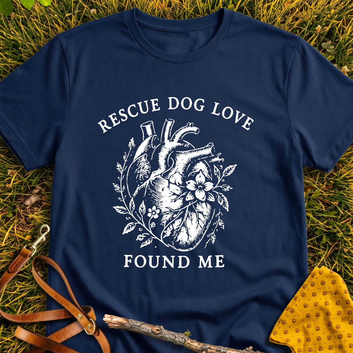 Found Love T-shirt T-shirt in Navy - Furever Mode rescue dog tee
