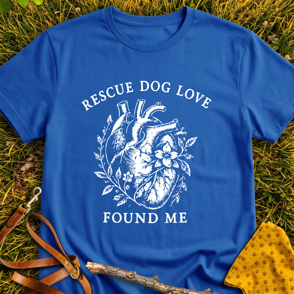 Found Love T-shirt T-shirt in Royal - Furever Mode rescue dog tee