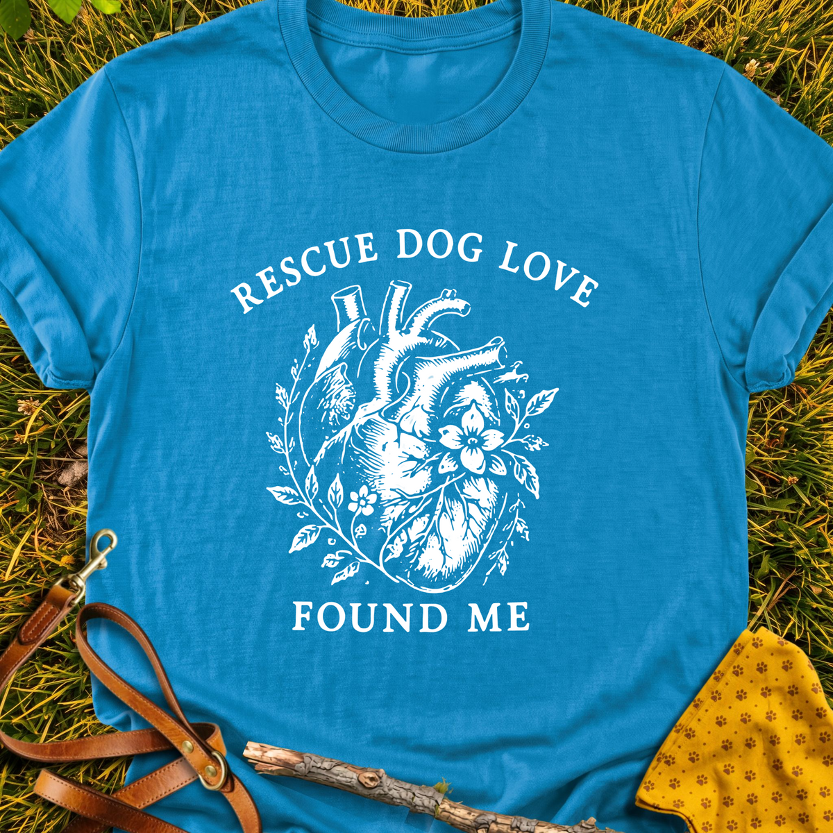 Found Love T-shirt T-shirt in Sapphire - Furever Mode rescue dog tee