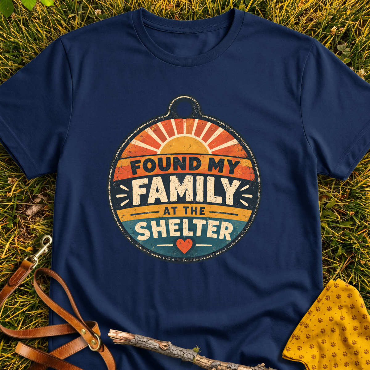 Found My Family T-shirt T-shirt in Navy - Furever Mode rescue dog tee