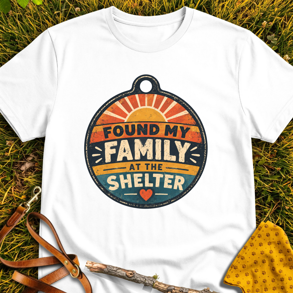 Found My Family T-shirt T-shirt in White - Furever Mode rescue dog tee