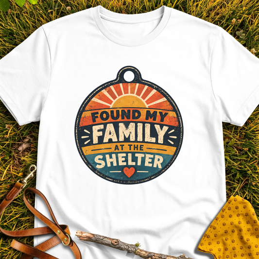 Found My Family T-shirt T-shirt in White - Furever Mode rescue dog tee